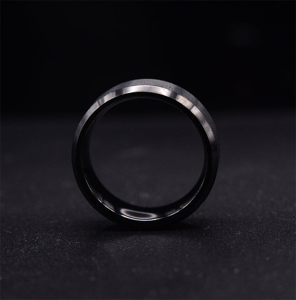 Strength and Grace: 8mm Black Tungsten Carbide Wedding Band for Men
