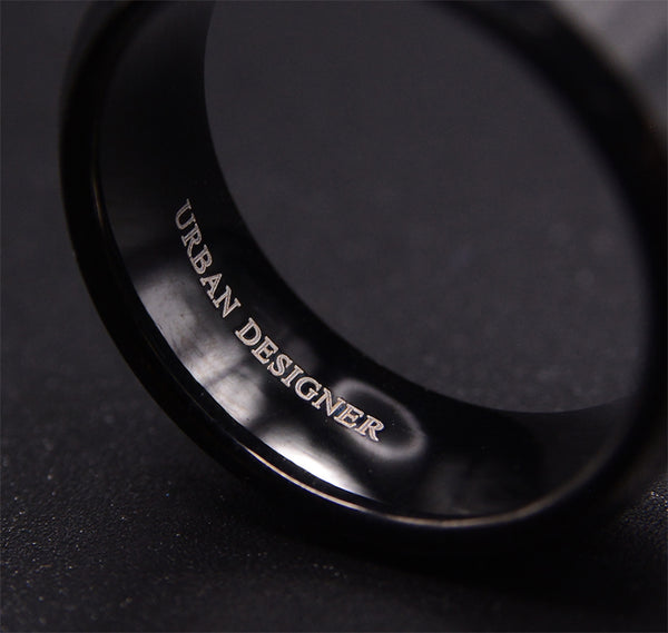 Strength and Grace: 8mm Black Tungsten Carbide Wedding Band for Men