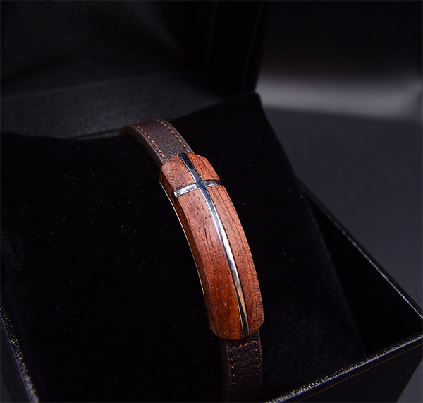Rosewood Premium Leather Bracelet For Men