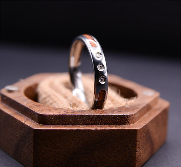 Forest Spark Diamond Wood Ring
