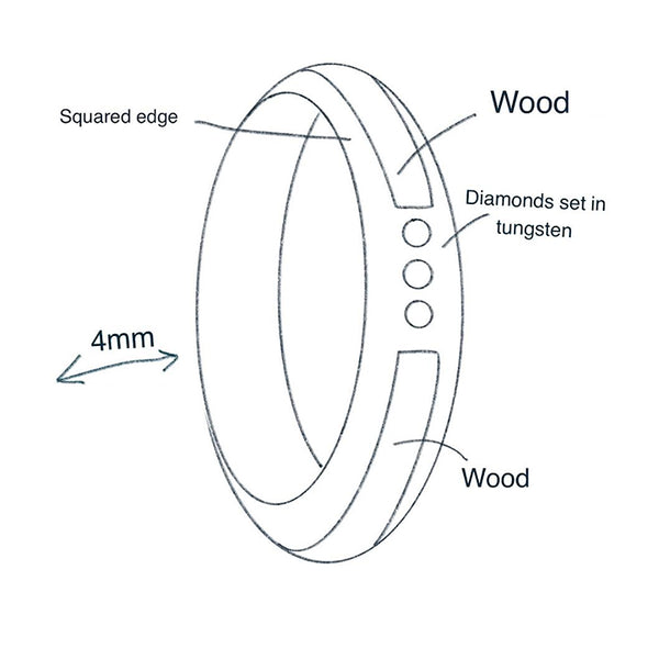 Forest Spark Diamond Wood Ring