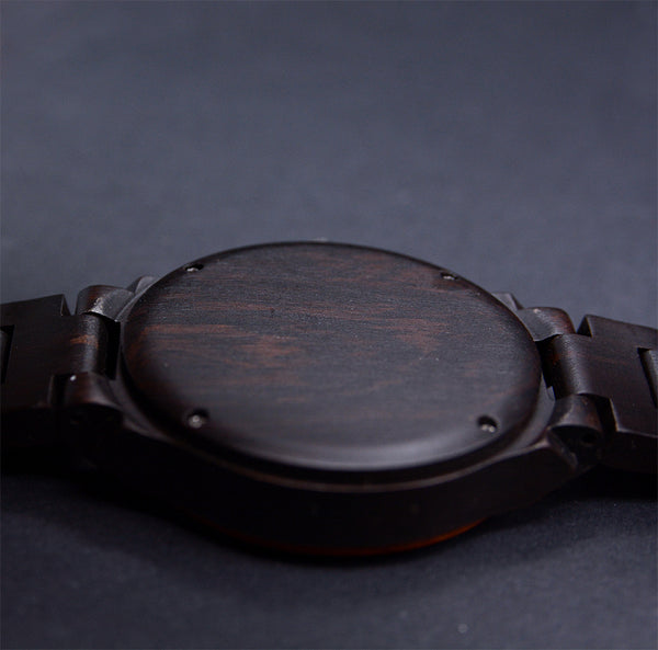 Knoll Mens Dark Chronograph Wood Watch