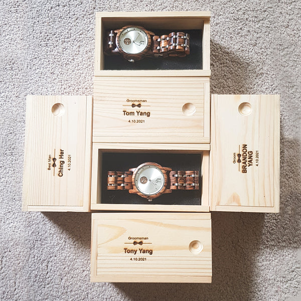 Minimalist Round Zebra Wooden Watch Luxury Wood & Stainless Steel Combined Watch Band