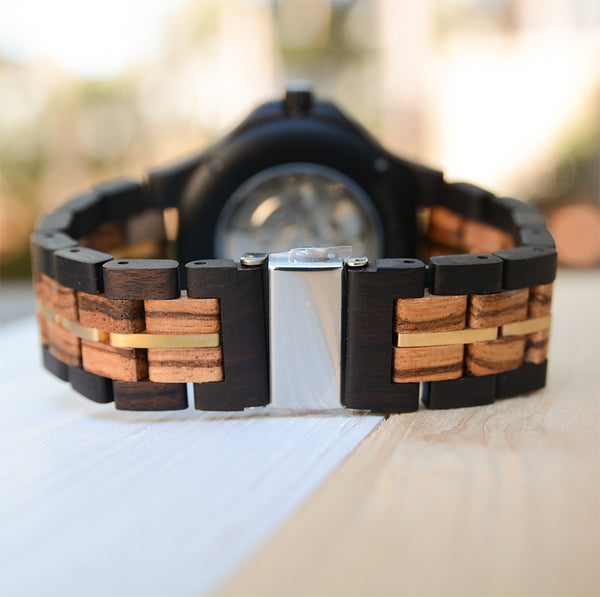 UXD Premium Eco-Friendly Manual Mechanical Wood Watch For Men Natural Durable Handcrafted Gift Idea for Him