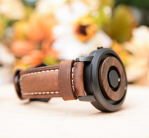 Cosmos Minimalist Wood Dial Scaleless Magnetic Wood Watch