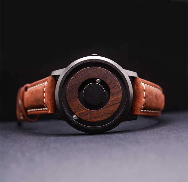 Wooden Watch: Cosmos Minimalist Wood Dial Scaleless Magnetic Wood Watch