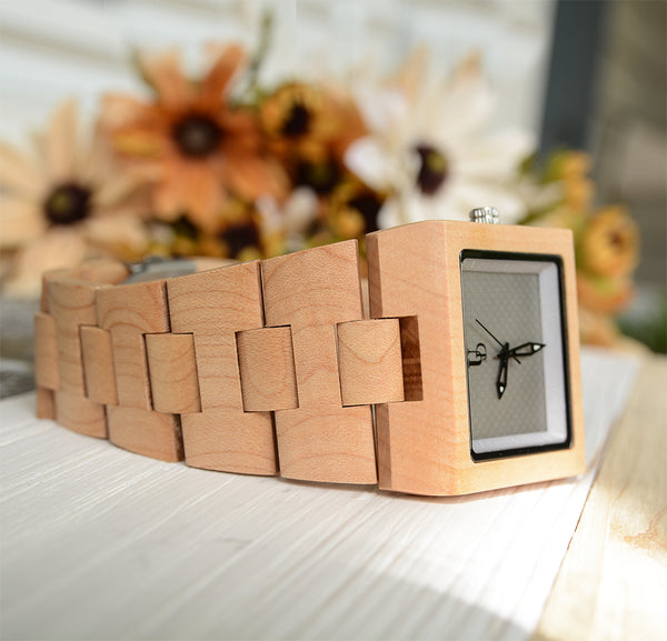 UXD His and Hers Matching Wood Watches - Couples Wood Watch Set