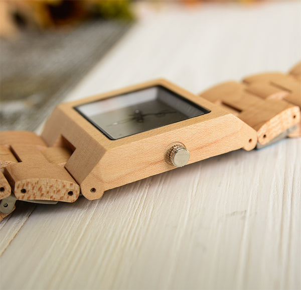 UXD His and Hers Matching Wood Watches - Couples Wood Watch Set