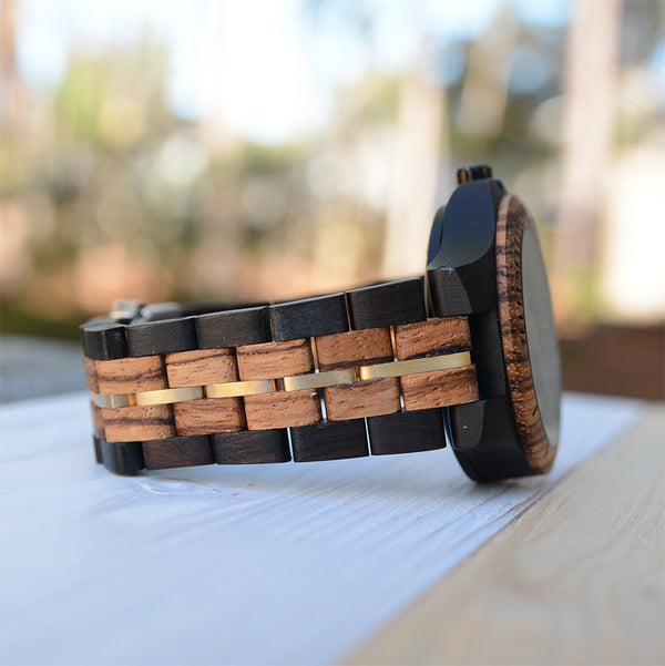 UXD Premium Eco-Friendly Manual Mechanical Wood Watch For Men Natural Durable Handcrafted Gift Idea for Him