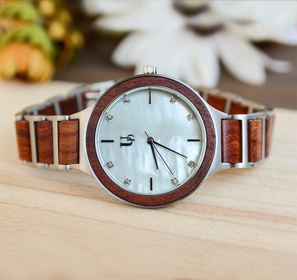 Tulip Wooden Watch For Women