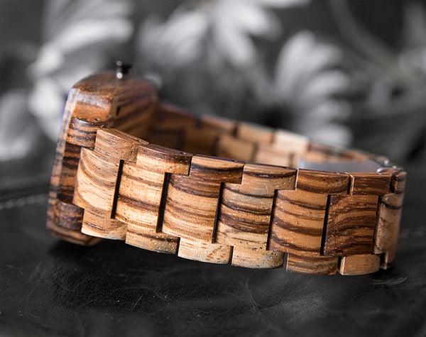His and Hers Matching Swiss Wood Watches - Couples Wood Watch Set