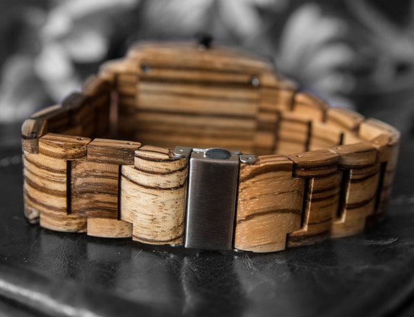 His and Hers Matching Swiss Wood Watches - Couples Wood Watch Set