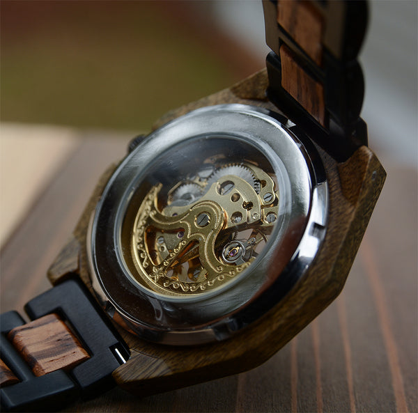 Premium Eco-Friendly Natural Durable Handcrafted Manual Mechanical Wood Watch For Men