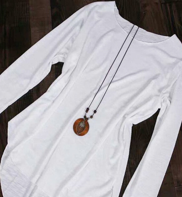 Handmade Brown Wooden Leaf Necklace