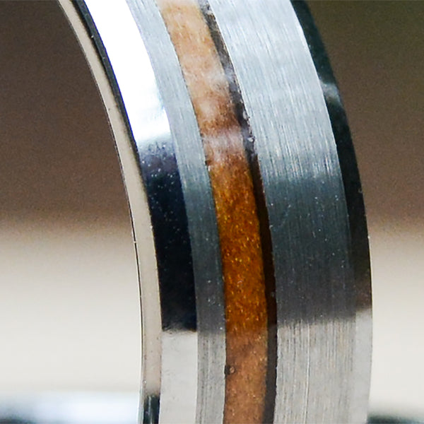 Match His and Hers Tungsten Rings With Olive Wood Inlay