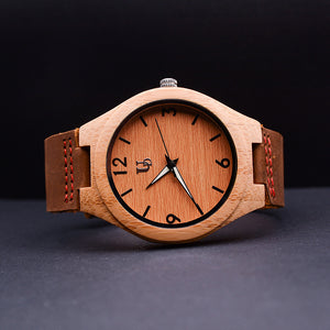 Wooden Watches: Personalized Engraved Bamboo Wood Watches with Genuine Leather Band | Urban Designer