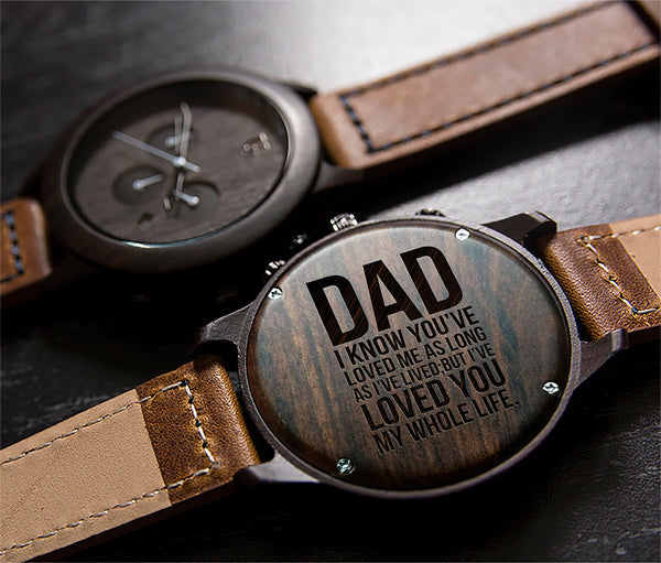 fathers day gift- engraved wood watches
