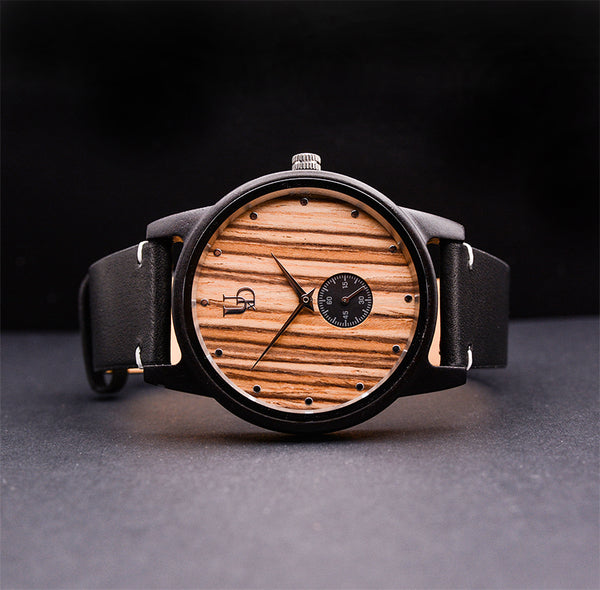 Wooden Watches For Men Handmade Minimalist Dark Wood Watch with Premium Leather Band | Urban Designer