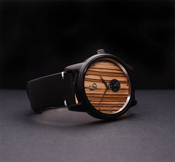 Classic Handmade Minimalist Wooden Watch with Premium Leather Band