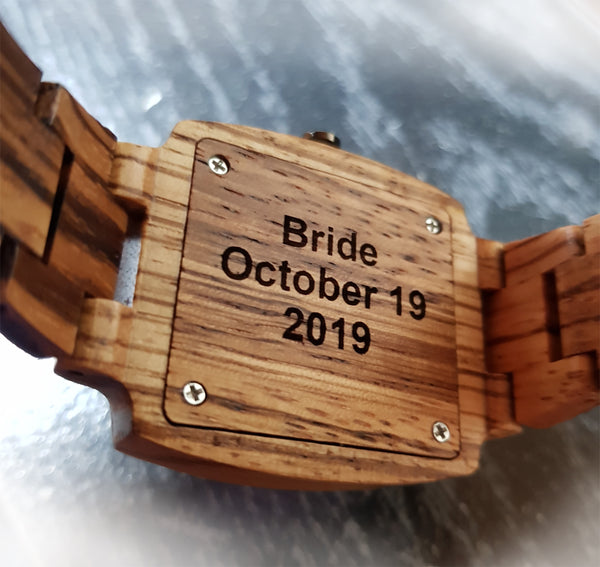 His and Hers Matching Swiss Wood Watches - Couples Wood Watch Set