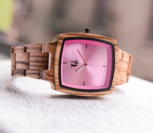 His and Hers Matching Swiss Wood Watches - Couples Wood Watch Set