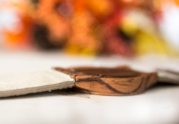 UD Engraved Watch Wood Watch with Genuine Leather/Canvas Watch Band