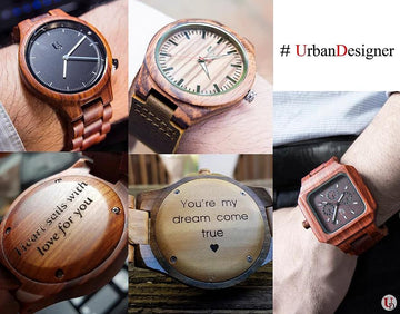 Perfect personalized gifts for him- engraved wood watches