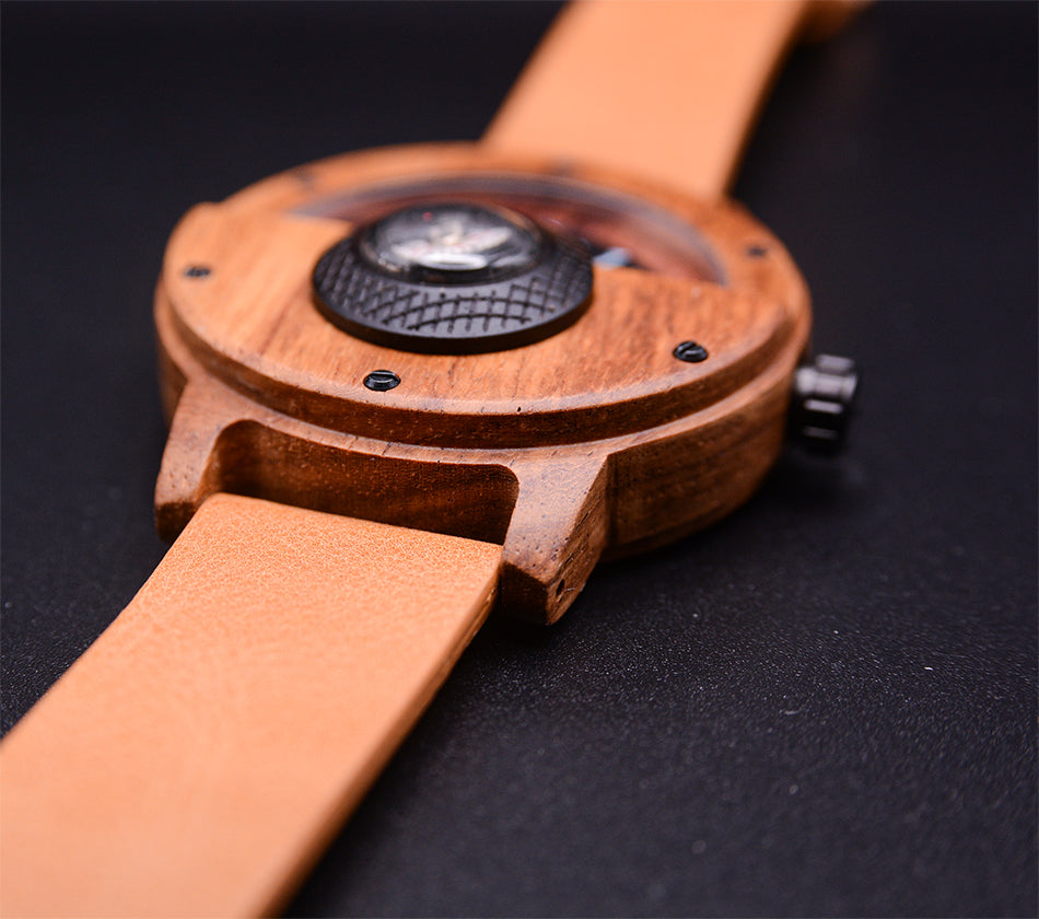 Wooden Watches Handmade Compass Natural Wood Watch For Men With