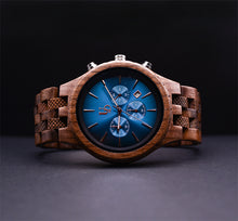Watches For Men Dark Engraved Wooden Watches For Men With Blue Face | Urban Designer