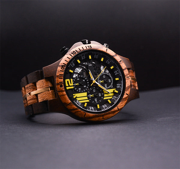 UrbanWood Engraved Chronograph Wooden Watch