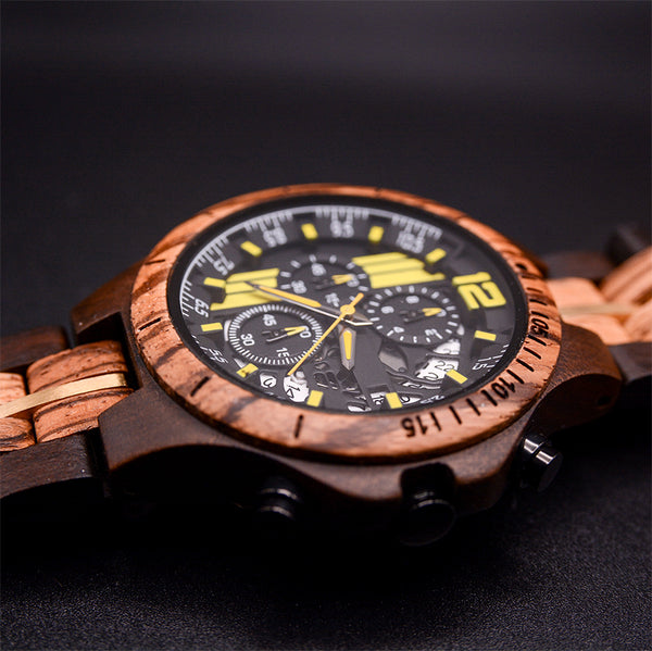 UrbanWood Engraved Chronograph Wooden Watch