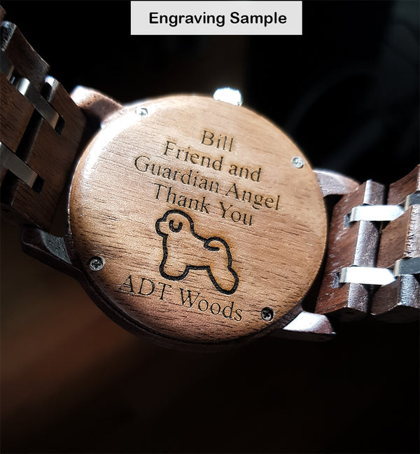 Groomsmen Gifts - Mens Wooden Watch Luxury Wood & Stainless Steel Combined Watch Band