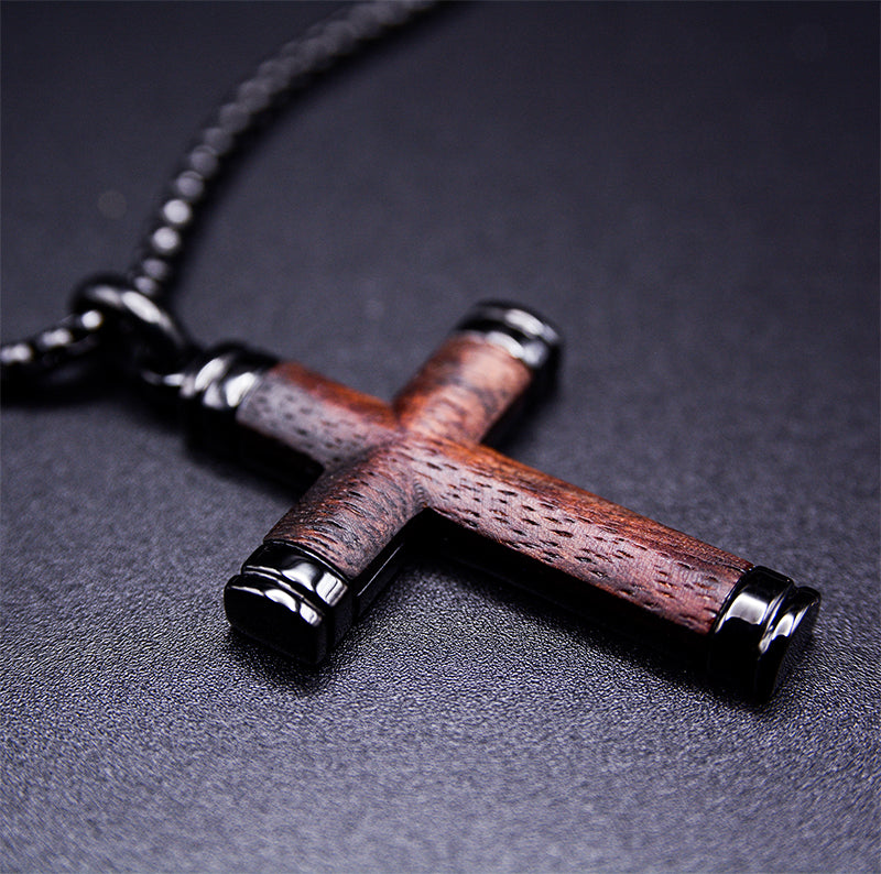 Stylish Symbol of Faith Rosewood Cross Necklace For Men.jpg__PID:d516c104-1e53-4d56-a428-7bdb318ff2aa