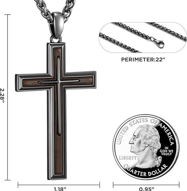 Legacy Timber Wood Cross Necklace