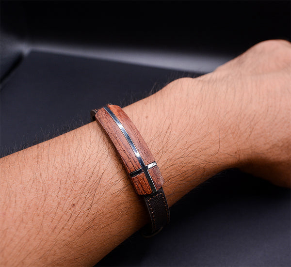 Rosewood Premium Leather Bracelet For Men