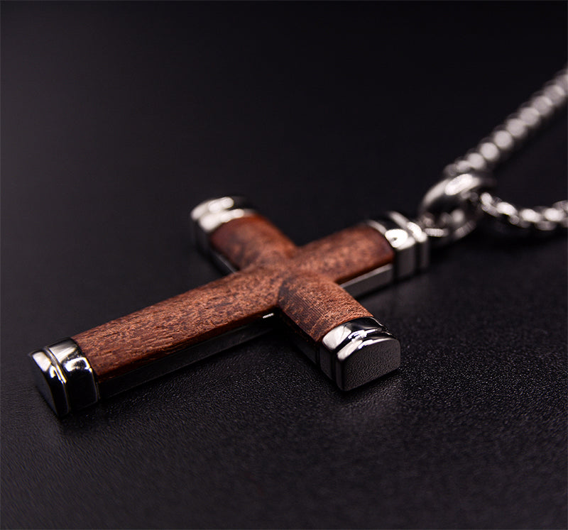 Rosewood Cross Necklace For Men, Mens Cross Necklace: Stylish Symbol of Faith