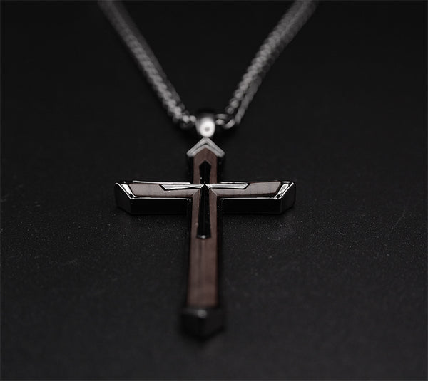 UXD Wooden Men's Cross Necklace