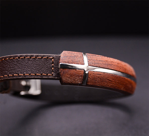 Rosewood Premium Leather Bracelet For Men