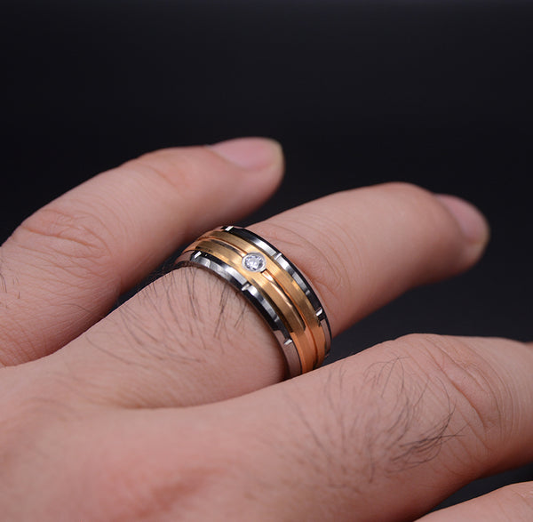 Modern Diamond Tungsten Wedding Ring for Men