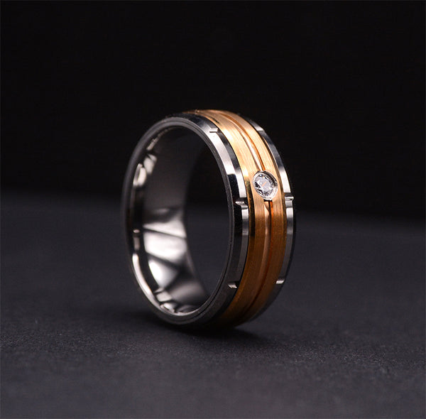 Modern Diamond Tungsten Wedding Ring for Men