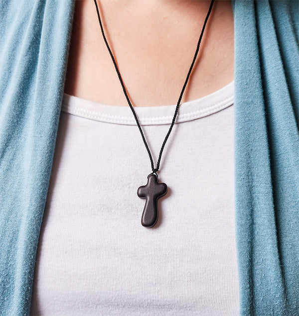 Nightfall Handmade Wooden Cross Necklace