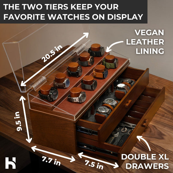 The Legacy Premium Watch Display Case for 17 Watches