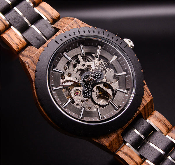 Forest Horizon Mechanical Watches For Men, Wooden Watches For Men