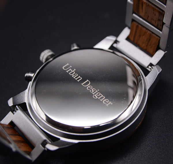 Nature Meets Technology: Chronograph Wooden Watches with Wood and Stainless Steel Band