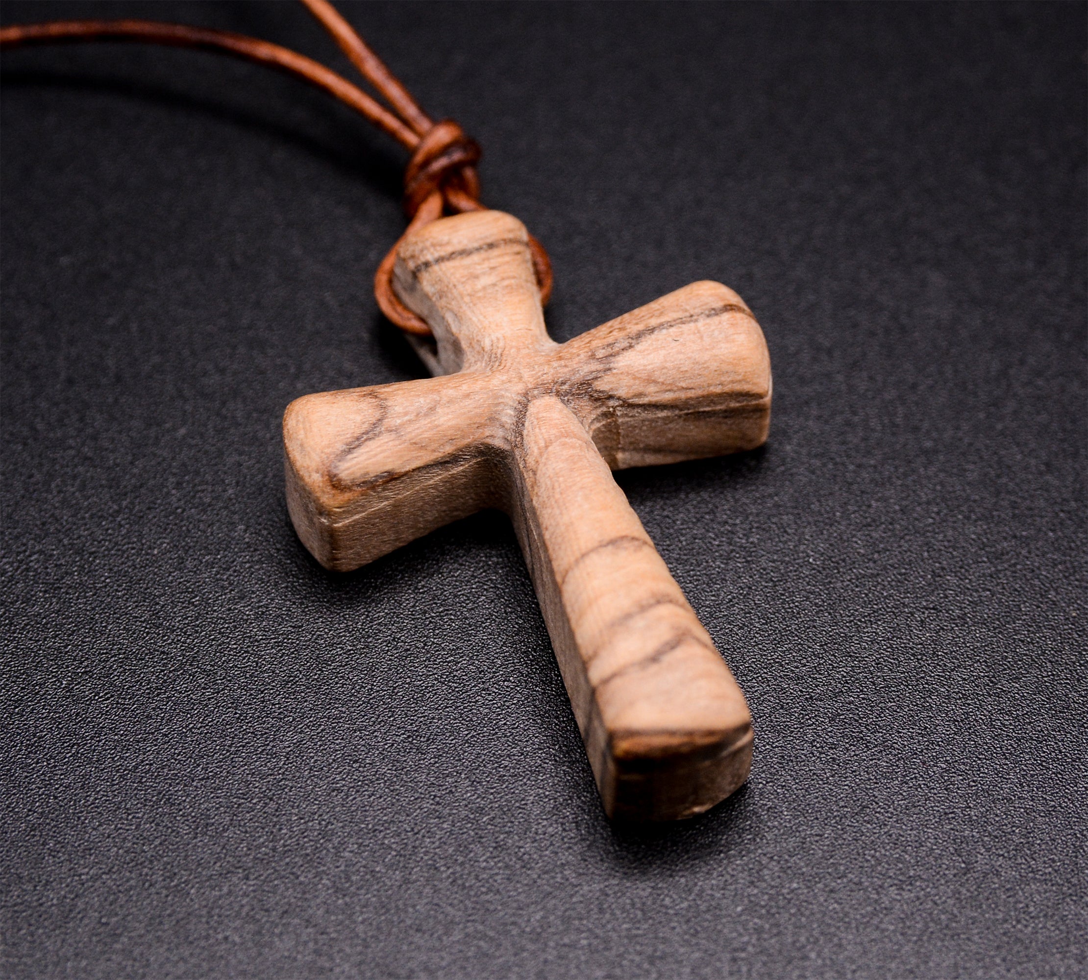 Handmade Evergreen Olive Wooden Cross Necklace for Men Urban