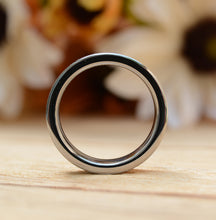 Tungsten Carbide Ring Brushed Wedding Band with Wood Inlay Comfort Fit