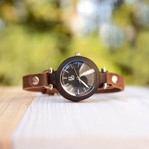 Best womens wooden watches-gift for her-geniune leather band wooden watches for her
