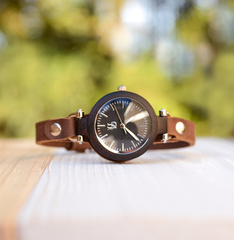 Best womens wooden watches-gift for her-geniune leather band wooden watches for her