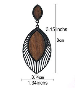 Wooden Earrings for Women - Statement Earrings for Women wood Boho Fashion