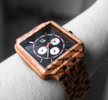 UD Personalized Chronograph Zebra Multi-Function Square Wood Watch for Men